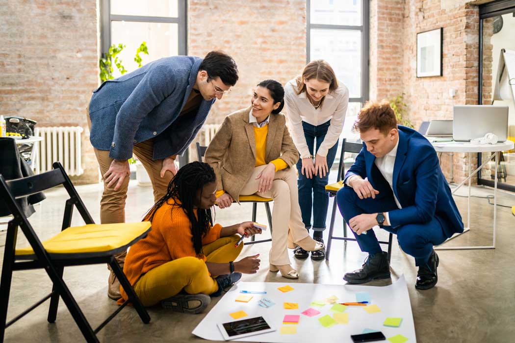 Business team working in a start-up office